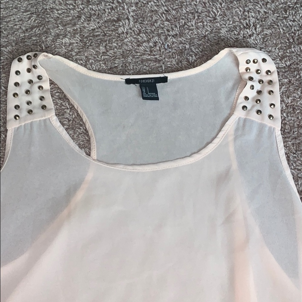 Sheet pinkish studded tank top